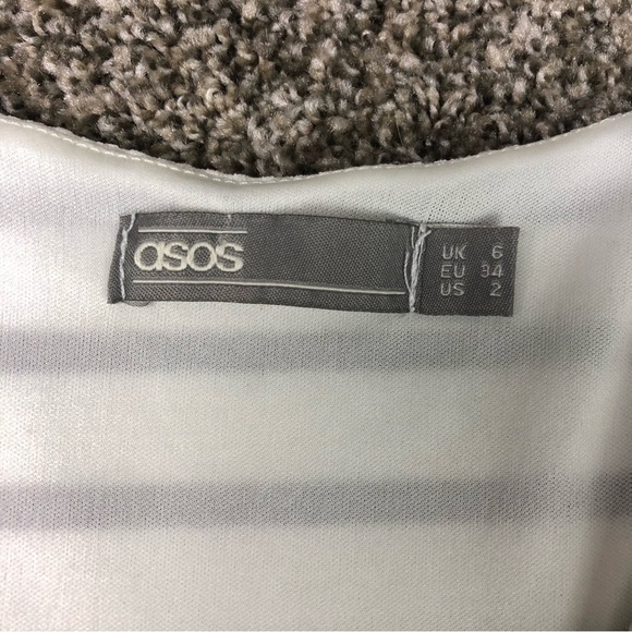 ASOS Women’s Striped Sleeveless Textured Midi Skater Dress Size 2 - Picture 7 of 8